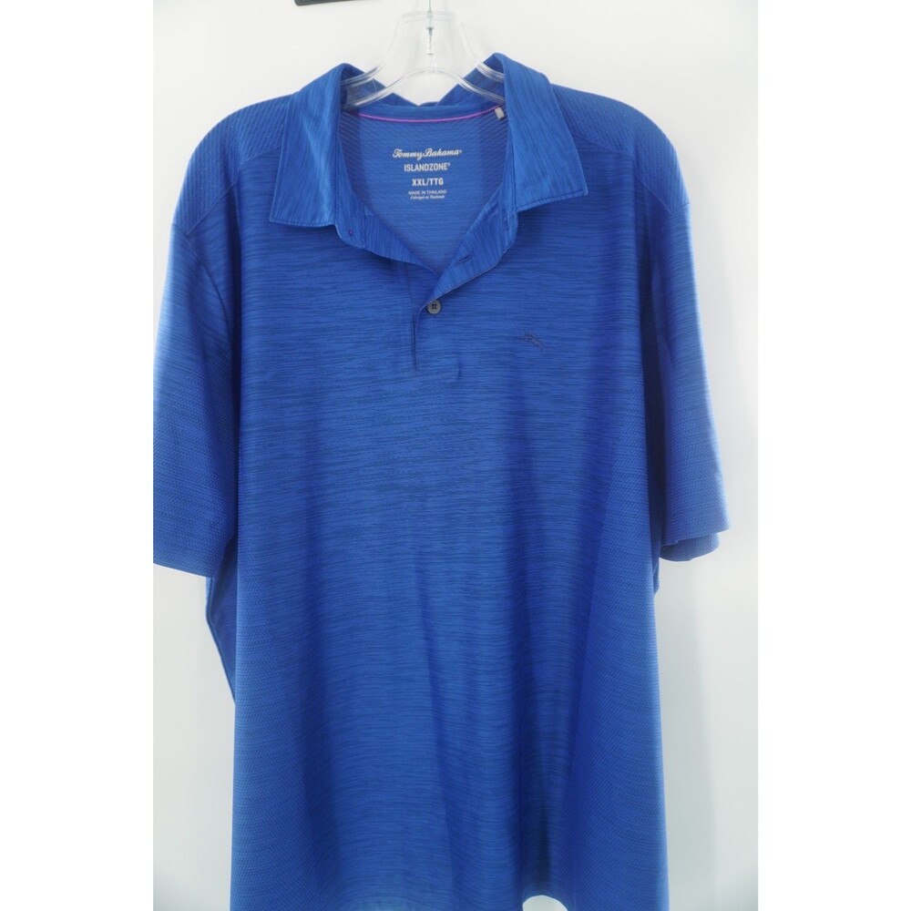 Tommy Bahama Palm Coast IslandZone Blue Big Golf Polo Short Sleeve Shirt Sz XXL